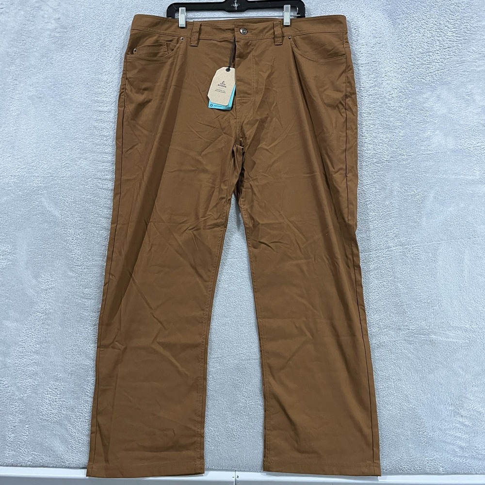 Prana Brion Slim II Tapered Leg Pants Men's 42x30 Brown UPF 50+ Sun Protection